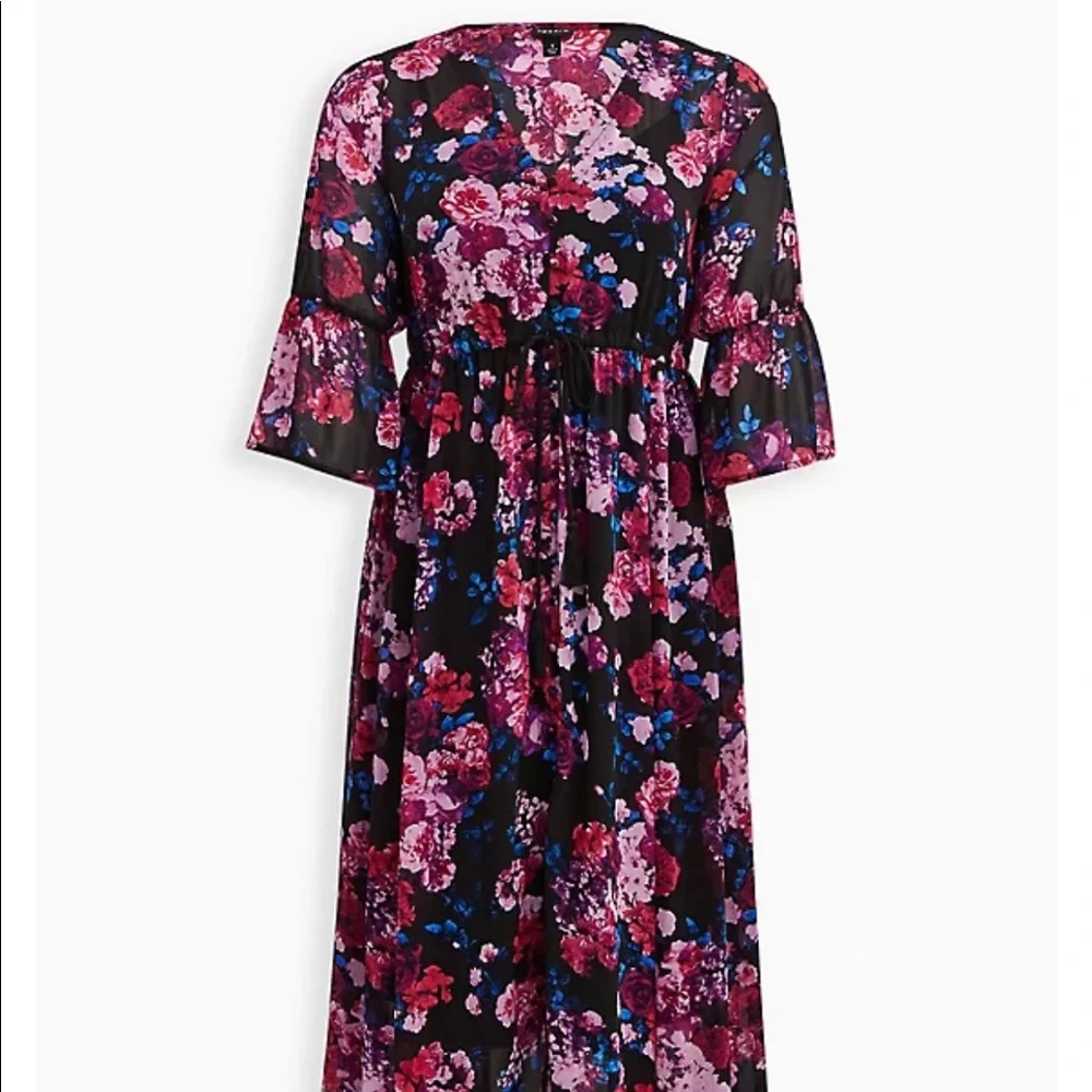 COPY - NWT Torrid 2X black chiffon floral maxi dress - Picture 4 of 11